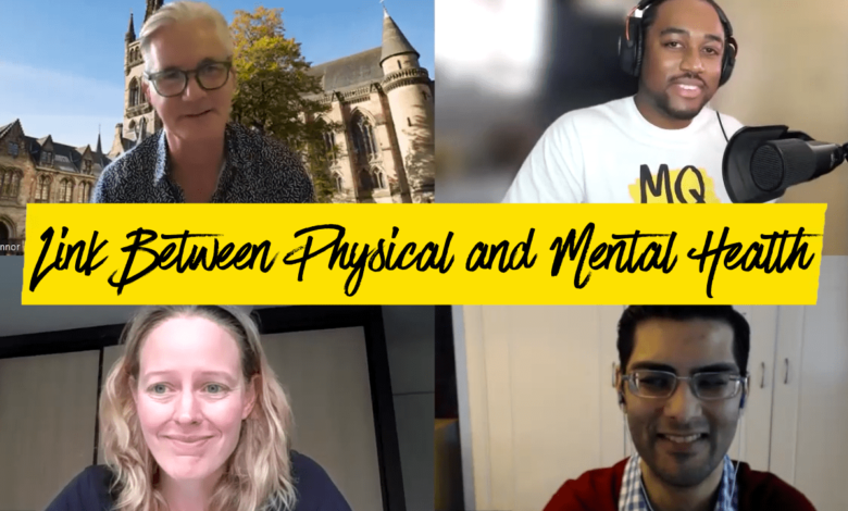 MQ Open Mind podcast showing Dr Rona Strawbridge and Manveer Sahota with Professor Rory and Craig Perryman from MQ