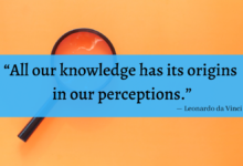 "All our knowledge has its origins in our perceptions." - Leonardo da Vinci
